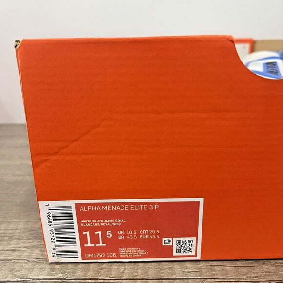 Nike Alpha Menace Elite 3 White/Royal Football Cleats DM1792-106 Size 11.5 - Picture 8 of 8